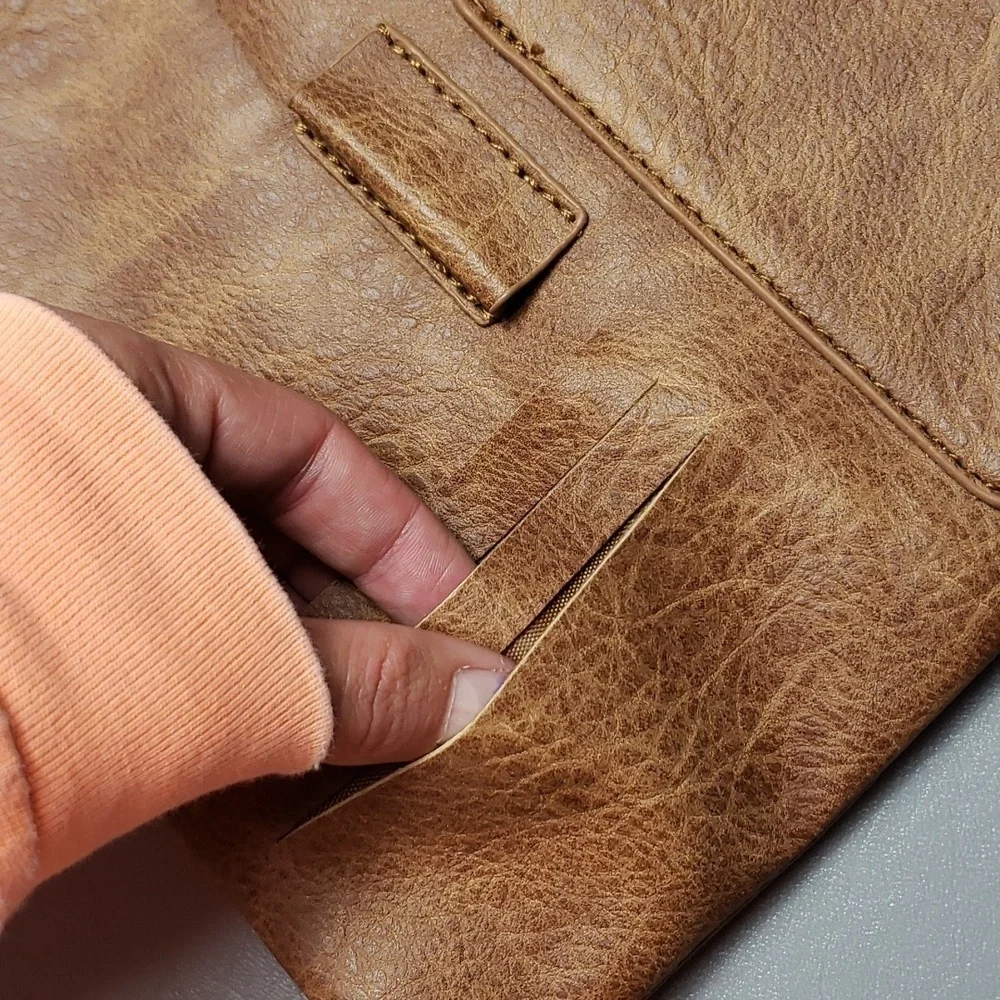 Carson faux leather brown small bag